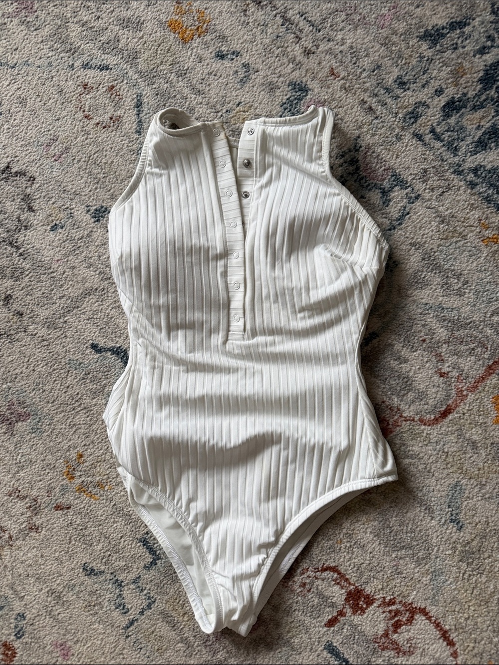 Ribbed One-Piece Swimsuit - White